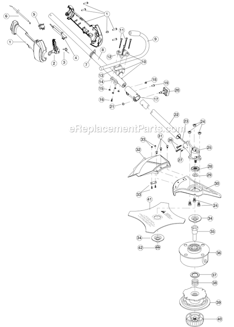 Page A Diagram and Parts List for YM90BC 41BDY90C901 Yard Man Trimmer